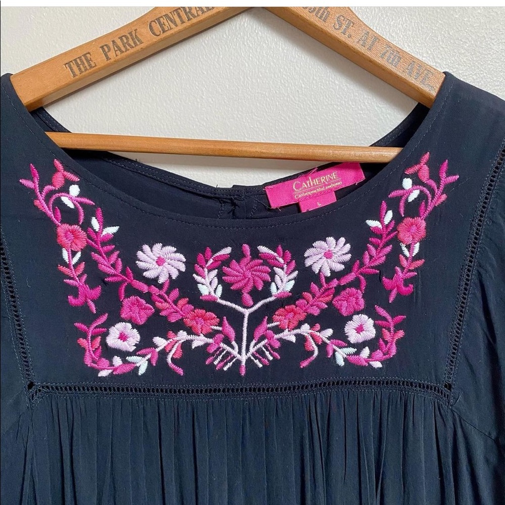 Catherine Malandrino black dress with embroidery - Picture 3 of 9